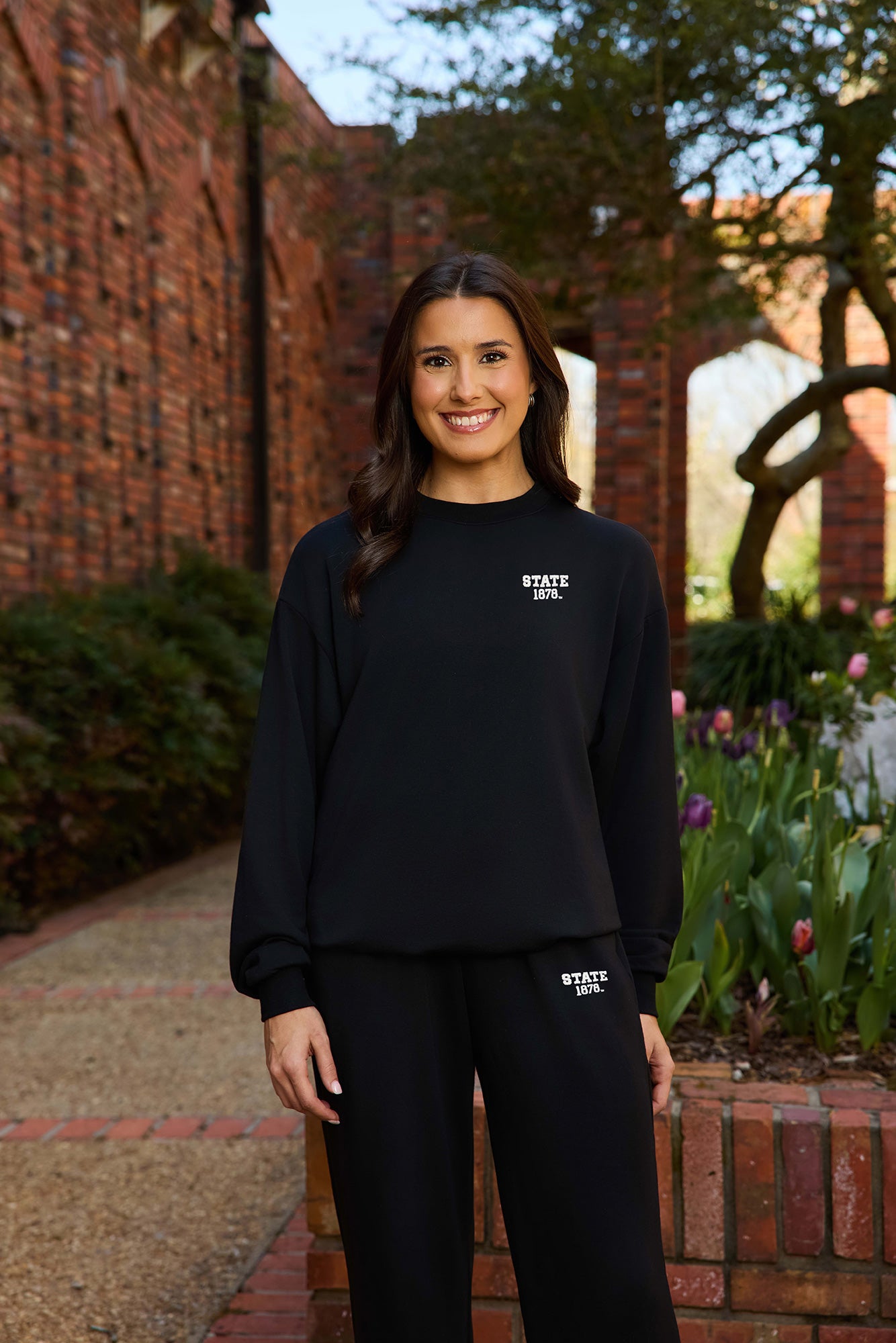 STATE 1878 Logo Softest Fleece Crewneck Womens Sweatshirt