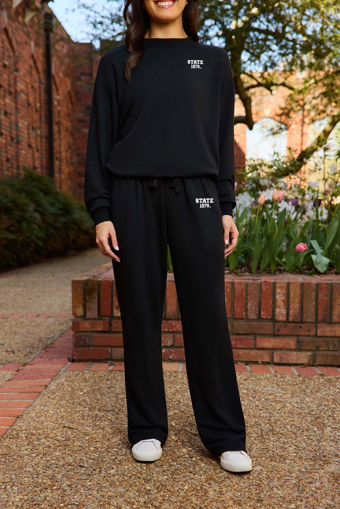 STATE 1878 Logo Softest Fleece Straight Leg Womens Sweatpant