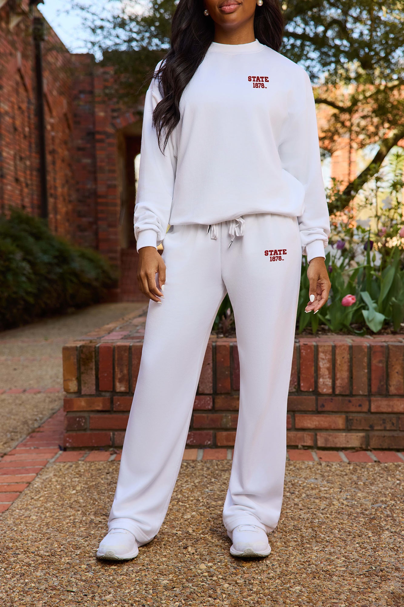 STATE 1878 Logo Softest Fleece Straight Leg Womens Sweatpant