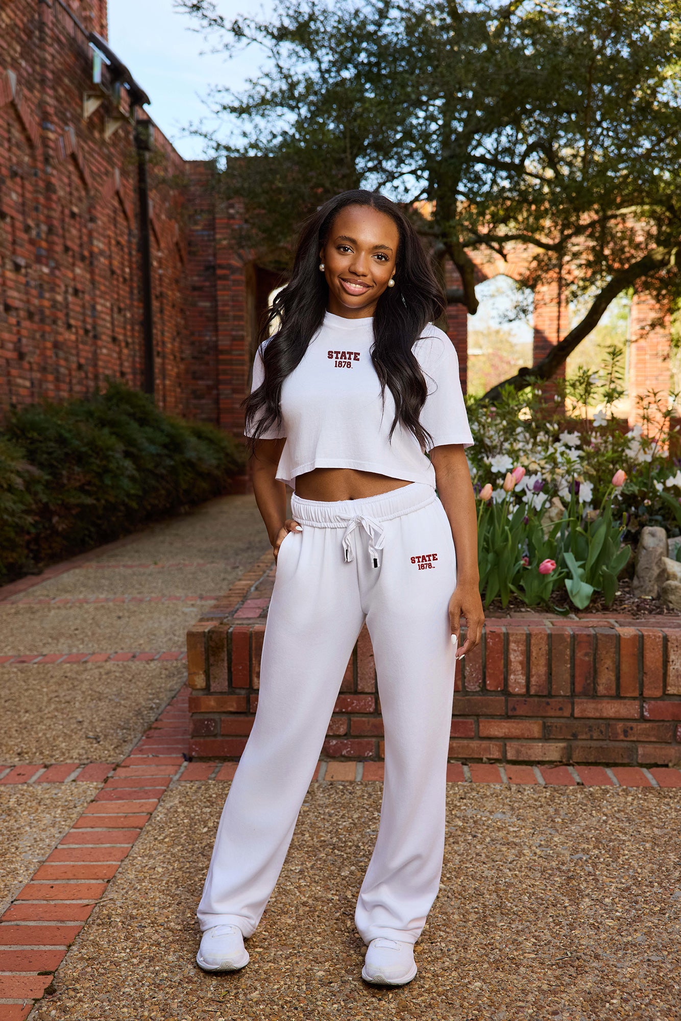 STATE 1878 Logo Softest Fleece Straight Leg Womens Sweatpant