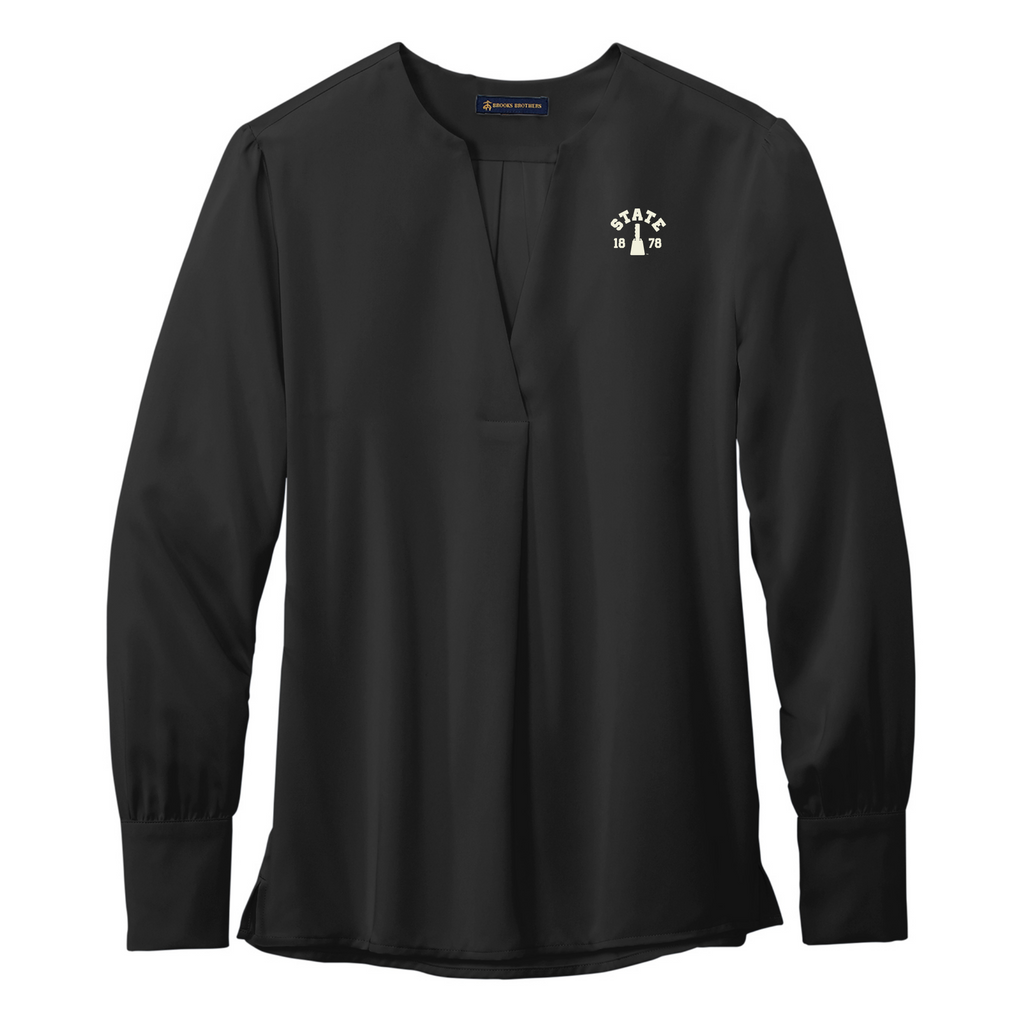 ADULT Women's Brooks Brothers® Women's Open-Neck Satin Blouse