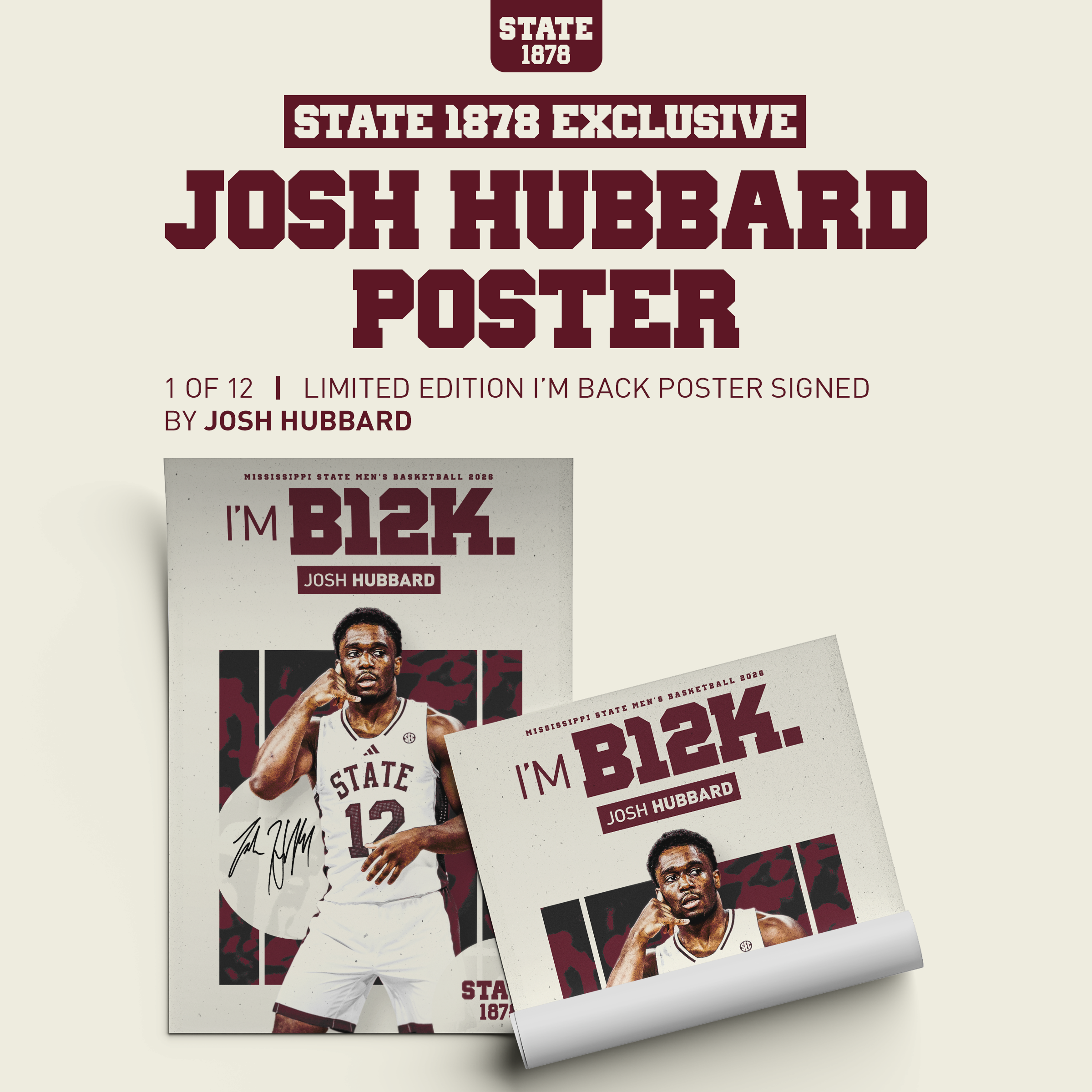 AUTOGRAPHED POSTER: Josh Hubbard "I'm Back"